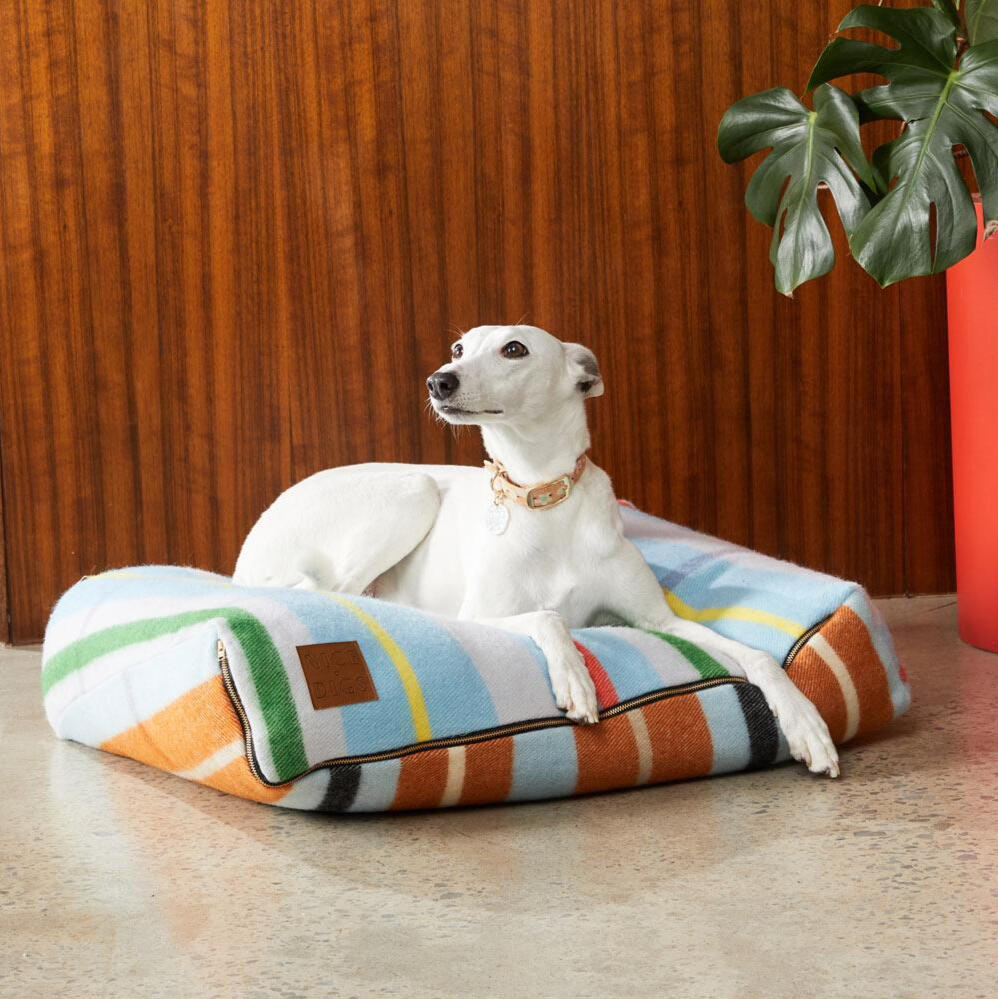 Nice Digs Wool Check Slouch Bed